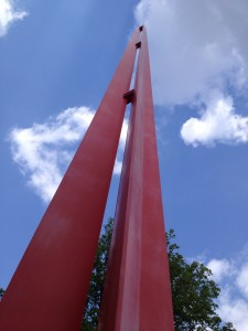 One of the four meridian posts, erected in 1994